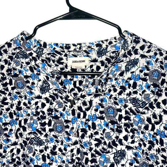 Zadig & Voltaire‎ Tafi Soft Flower Block Shirt Large - Picture 4 of 8